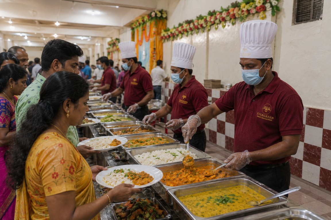 Buffet at an Ever Green catered event